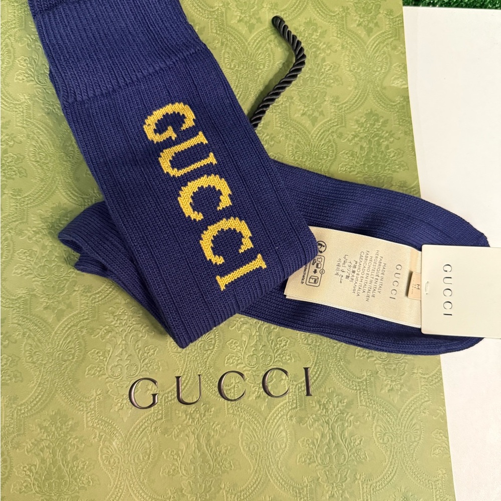 Gucci Navy Blue Socks Size M 11 (24-26cm)